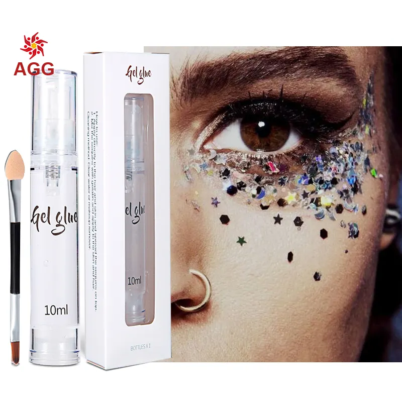 Chic Kosmetik Logo Kustom Lem Glitter Makeup Glitter Primer untuk Bibir atau Mata