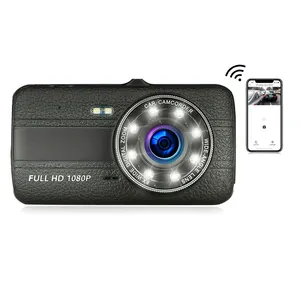 4 Inch Touchscreen Dubbele Lens Auto Camera Dvr Voor En Achter Dashcamera Voertuig Rijden Recorder