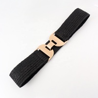 Fournisseur professionnel personnalisé, ceintures élastiques amincissantes, jeunes filles, mode, ceinture tressée en paille, ceinture élastique habillée pour dames