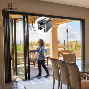 75 Cadre de porte rabattable en aluminium Portes à volets pliantes coulissantes pour villas Profilés de portes et fenêtres pliantes en aluminium - Product Image 5