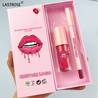 Kit Cadeau Végan 2 en 1 Rouge à Lèvres et Crayon à Lèvres Imperméable Anti-transfert Longue Tenue Haute Pigmentation Gloss Brillant