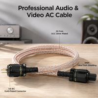 Cable de Alimentación para Altavoz YIVO XSSH HIFI, 11MM, 24 Núcleos, OCC, Plateado, Conector IEC Estadounidense, Cable de Alimentación CA para Audio y Video