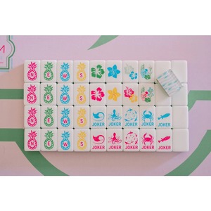 Juego <span class=keywords><strong>de</strong></span> Mahjong Americano <span class=keywords><strong>de</strong></span> Lujo con Fichas Acrílicas, Diseño Glace Fish Coastal Art, Juego <span class=keywords><strong>de</strong></span> <span class=keywords><strong>Mesa</strong></span> para Entretenimiento en Interiores y Fiestas - Product Image 5