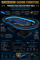 Table de poker professionnelle SUCCESSOR pour 10 joueurs, 94 pouces, LED, table de blackjack personnalisée pour 10 places, table de roulette LED pour casino