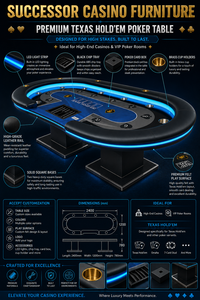 Table de poker professionnelle SUCCESSOR pour 10 joueurs, 94 pouces, LED, table de blackjack personnalisée pour 10 places, table de <span class=keywords><strong>roulette</strong></span> LED pour casino - Product Image 3