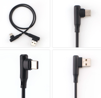 USB Tipe-C Double Bend 90 °   Kabel Sudut Siku Pria ke Pria untuk Pengisian Daya dan Transfer Data Ponsel & Tablet