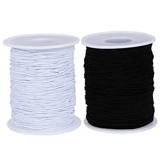 Wholesale black 0.8mm elastic string jewelry rope polyester elastic cord
