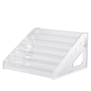 Organisateur de maquillage en acrylique à 7 niveaux, support de rangement de bureau pour cosmétiques, vernis à ongles, rouge à lèvres, présentoir transparent au design moderne - Product Image 5