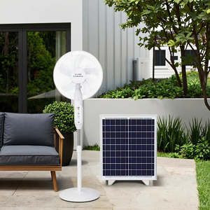 Ventilador Solar de 5 Aspas, Recargable con Panel Solar de 4000mAh, Blanco, de Pie, para Escritorio o Pared, Enchufe Americano, 9V - Product Image 2