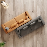 Ensemble de canapés de bureau en cuir moderne, canapé de réception exécutif, mobilier de bureau commercial de luxe