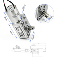 Moteur à engrenages à vis sans fin 12V DC à couple élevé, étanche IP44, mini-moteur de réduction avec rapport 1:1440 pour l'automatisation industrielle