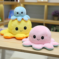 Peluches poulpes réversibles à double face, personnalisées, mignonnes et très vendues, jouets en peluche réversibles pour cadeaux créatifs