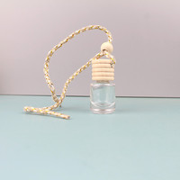 Offre Spéciale – Flacon diffuseur de parfum en verre de 10 ml pour voiture avec bouchon en bois et joint à vis, désodorisant suspendu à surface sérigraphiée