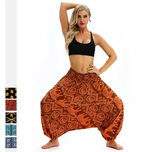 Women Harem Pants Baggy Hippie Bohemian Yoga Sport Indian Aladdin Trousers high-waisted pants