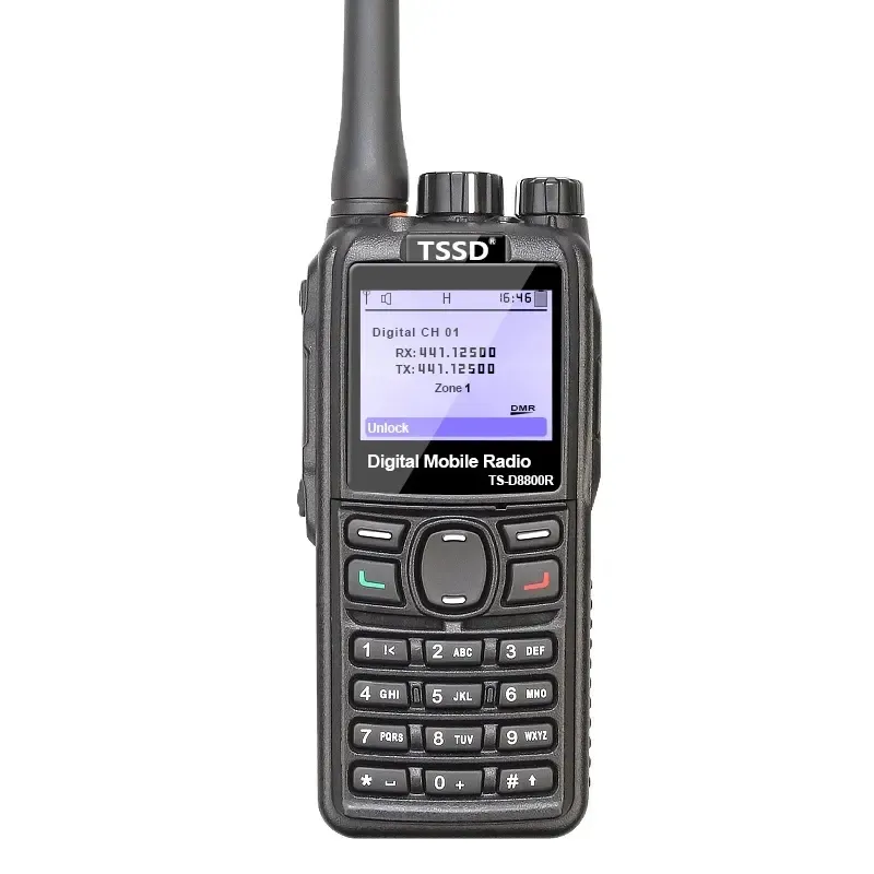 TSSD DM-8000 큰 볼륨 양방향 라디오 모토로라 LCD 디스플레이 고품질 GPS 디지털 DMR 라디오 워키토키와 호환