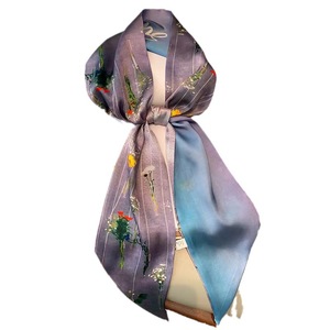 Sciarpa Lunga in Seta Stile Coreano Nuova Collezione 2026, Elegante Stampa Decorativa Estiva, Sciarpa da Collo per Donna, Vendita all'Ingrosso dalla Fabbrica - Product Image 5