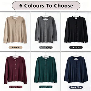 Maglieria da Donna in Stock, 70% <span class=keywords><strong>Viscosa</strong></span> 30% Nylon, <span class=keywords><strong>Cardigan</strong></span> Autunnale con Collo a Girocollo e Bottoni, Ultra Morbido e Traspirante - Product Image 3