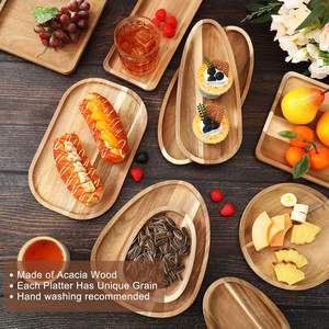Platos de cargador de madera de Acacia ecológicos personalizados, diseño clásico, Anfo, tablero decorativo para servir, platos duraderos irregulares para acampar - Product Image 5