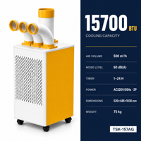 Refroidisseur d'air portable avec moteur AC pour l'industrie hôtelière, système de refroidissement haute efficacité, refroidissement industriel