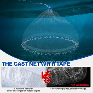 Goture ตาข่ายล่อปลาแบบอเมริกั<span class=keywords><strong>น</strong></span>, ตาข่าย3-12FT แบบตาข่าย8in ขนาด3ชิ้นสำหรับตกปลาแบบตาข่ายสำหรับ<span class=keywords><strong>น</strong></span>้ำเค็มและกุ้ง - Product Image 5