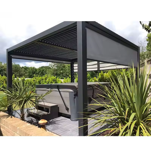 Gazebo Pérgola motorizada Fábrica de aluminio al aire libre Toldo con persianas Balcón bioclimático Impermeable Patio Persiana con recubrimiento en polvo - Product Image 3