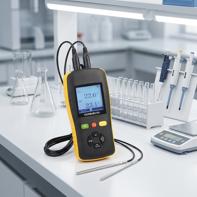 Tzone Digital High-precision Thermometer Dual PT100 PT1000 Probes 2 Channels Data Recording Temperature Datalogger