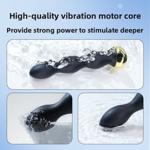 Plug Anale con Perline, Vibratore E-Stim a 10 Modalità, Telecomando Ricaricabile Impermeabile, Giocattolo Sessuale Unisex per Donne e Uomini - Product Image 3