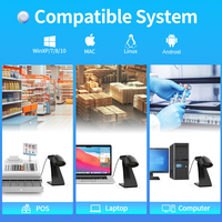Escáner de Código de Barras USB con Cable Xincode, Escáner de Código de Barras Láser 1D Portátil, Lector de Código de Barras de Mano con Soporte, Pistola de Escaneo GT-3501-B
