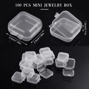 Mini hiện đại vuông hộp lưu trữ 3.5cm * 3.5cm có thể gập lại PP container tổ chức cho Ngủ Nút tai Bông tai thực phẩm đồ trang sức nhựa - Product Image 6