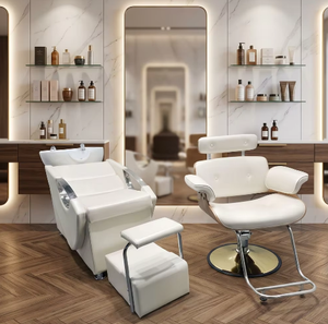 Ensemble de chaises de coiffure de haute qualité pour salons de coiffure, en cuir synthétique, chaise de lavage pour salons, écoles, hôtels - Product Image 2