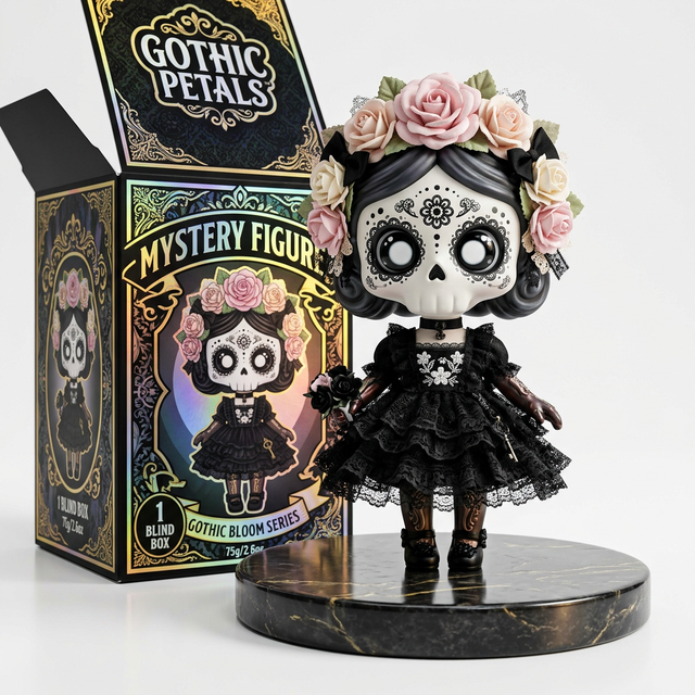 Gothic Sugar Skull Blind Box Mystery Collectible Designer Art Toy Figure Kawaii Dark Style Vinyl Doll Surprise Gift