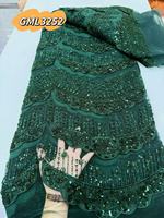 Tissu en dentelle de velours africain de luxe 2026 avec perles, dernière mode, broderie florale 3D, dentelles nigérianes pour mariage et fête