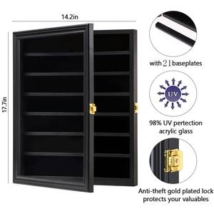 Vitrine de figurines d'<span class=keywords><strong>action</strong></span> miniatures 92% transparent protégé contre les UV anti-décoloration grande armoire murale noire pour figurines - Product Image 2