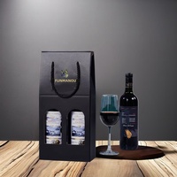 Boîte en papier pour sac à vin personnalisé Sac en papier pliable Boîte pour bouteille de vin d'expédition de boisson et de bière avec poignée Sac cadeau pour vin