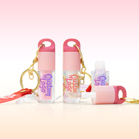 Gloss à lèvres mignon en forme de porte-clés, logo personnalisé, brillance hydratante pour les lèvres, pour les voyages, vente en gros, gloss à lèvres portable non collant pour les retouches quotidiennes
