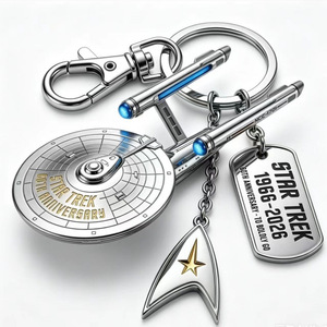 สตาร์ เทรค เอ็นเตอร์ไพรส์ NCC1701 พวงกุญแจโลหะผสมเงิน รุ่นฉลองครบรอบ 60 ปี ของสะสม ของขวัญ - Product Image 4