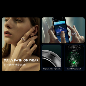 Jcring X1b Tùy Chỉnh Thời Trang Sang Trọng Bạc Không Thấm Nước Nhịp Tim Smartring Sức Khỏe Máu Đánh Giá Rủi Ro Vòng Thông Minh Cho Nam Giới Phụ Nữ - Product Image 3