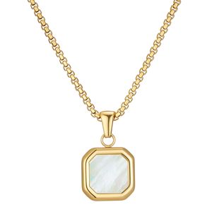 Pendentif en acier inoxydable taillé en octogone avec incrustation de turquoise 16 mm pour collier, composants de bijoux - Product Image 5