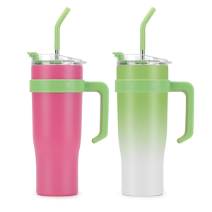 Nuova Tazza Termica Moderna da 40oz con Manico, Thermos in Acciaio Inox con Coperchio <span class=keywords><strong>e</strong></span> Cannuccia, 12-24h di Conservazione Termica per Campeggio - Product Image 1