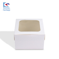 Prix d'usine Boîte à gâteau mousse jetable Mini papier blanc avec papier d'art de fenêtre et gaufrage Emballage de boulangerie élégant