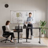 Bureau debout en forme de L, réglable en hauteur électriquement, bureau d'angle en forme de L, poste de travail à trois moteurs, table d'ordinateur
