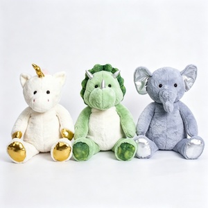 Ensemble de sacs à dos en peluche personnalisés pour enfants, licorne, dinosaure, éléphant, trio d'animaux fantastiques, lot de 3, rembourrage en coton PP, unisexe - Product Image 3