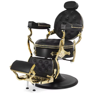 Cadeira de barbeiro profissional ajustável com preço barato, cadeira preta para homens e barbeiro - Product Image 1