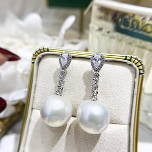 S925 <b>Silver</b> DIY <b>Pearl</b> Accessories Fashion <b>Silver</b> Jewelry <b>Earrings</b> with 9-15mm Round Beads 21936 Empty Earnail Tray - Product Image 3