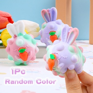 Offre Spéciale Tie Dye Lapin 3D Popper Anti stress Jouet Silicone Pincement Oeil Rebondissant Popit Ball Lapin Pâques Fidget Balls - Product Image 4