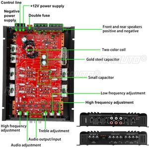 7900W 4 Channel Car <b>Amplifiers</b> Subwoofer <b>Speaker</b> Audio <b>Amplifier</b> Vehicle Subwoofer Bass <b>Amplifier</b> Enclosure Auto Sound Car Audio - Product Image 2