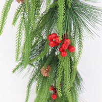 153cm pohon anggur jarum pinus Cryptomeria Natal buatan dalam ruangan luar ruangan Aksesori tanaman bunga dekorasi