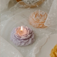 Bougie parfumée réaliste de qualité supérieure en forme de pivoine, bougies esthétiques parfumées pour une table de dîner romantique