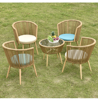 Support personnalisation Chaises modernes de jardin en rotin pour les repas d'extérieur Patio fauteuils de balcon confortables et décontractés