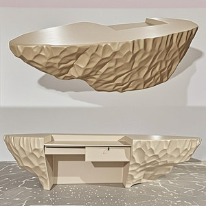 Luxury Fiberglass Shopping Center Reception <b>Desk</b> Modern Front <b>Desk</b> Custom Size for Public Lobby - Product Image 6